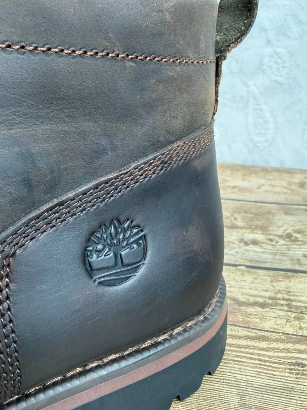 Timberland Men's Size 13 Brown Leather Moc Toe Chukka Boots OrthoLite Rugged